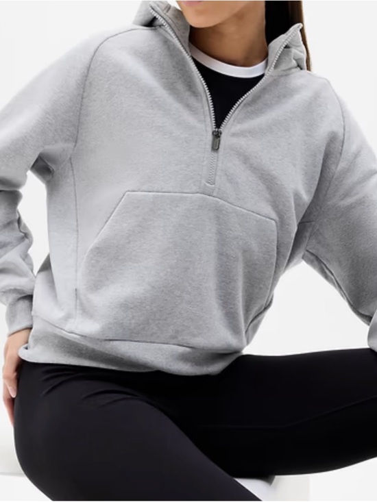 Athleta Other - Athleta Women’s Grey Heather Forever Fleece 1/2 Zip Hoodie Medium